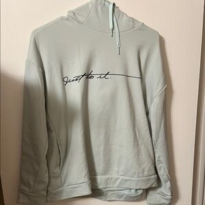 Nike Light Green Hoodie with Black Text
